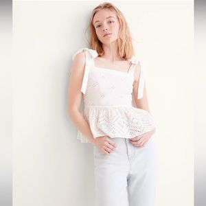 NWT Madewell Rosalie Tie Strap Peplum Top